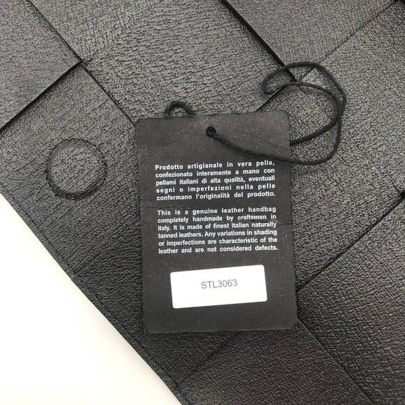 Valentina Fiore Woven Black Leather Messenger Crossbody Bag - Picture 13 of 13